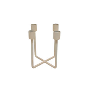 Superbe bougeoir de l'Avent en métal de fer de style fini blanc pour la décoration d'éclairage de maison et de fête de Noël en gros en vrac - Product Image 1