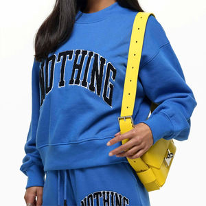 High-Quality Oversized Varsity <b>Black</b> Embroidery <b>Sweatshirt</b> for Men and Women with Relaxed Fit and Comfortable Fabric - Product Image 5