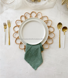 Handmade Eco-friendly <b>Round</b> <b>Placemats</b> Set of 6 Woven Natural Water Hyacinth <b>Placemats</b> for Dining - Product Image 6