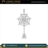 Colgante de Telaraña Personalizado en Oro Sólido de 14K con Incrustaciones de Diamantes Moissanite VVS, Diseño Único, Joyería Unisex de Alta Calidad, Regalo