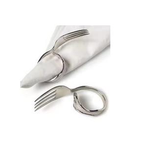Wholesale Round Silver Napkin <b>Ring</b> Holders Alloy Stainless Metal Fork Napkin <b>Rings</b> for Weddings and Parties - Product Image 1
