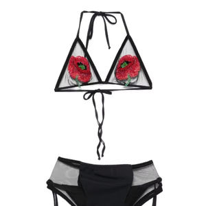 Nouveau design personnalisé, tenue de plage sexy une pièce à perles audacieuses, ensemble de bikini 2 pièces prêt à porter pour les sorties à la plage - Product Image 1