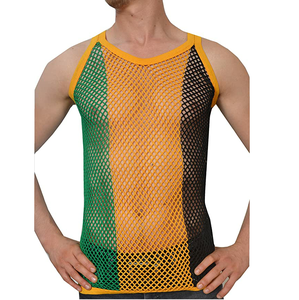 Débardeurs de sport en maille pour hommes, vêtements de sport d'été, logo personnalisé OEM, musculation, sans manches, trois couleurs, 100% coton, séchage rapide - Product Image 1
