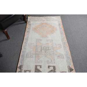 Turkish <b>Rug</b>, 3.1x11.2 ft <b>Runner</b> <b>Rug</b>, White Striped Wool Vintage <b>Rug</b> - Product Image 4