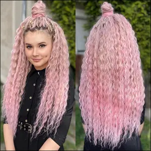 Wholesale Ariel Curl Hair Water Wave Twist Crochet Hair Synthetic Crochet Braids Extension For White Women