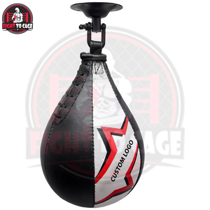 Ballon de boxe de vitesse en tissu Oxford noir et rouge de qualité supérieure, personnalisable avec logo, service OEM ODM, vente en gros, best-seller - Product Image 3