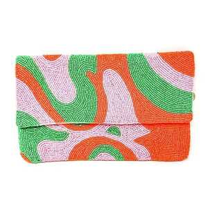 Pochette à main brodée moderne avec texture perlée sac à main fait à la main pour les femmes sac à main brodé pochette à monnaie sac à main graine perlée - Product Image 4