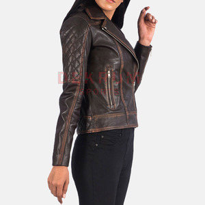 Women's Winter Genuine Leather Jacket with <b>Zipper</b> XL Size Breathable Fashion Design From Pakistan Custom Logo Outdoor Season Use - Product Image 2