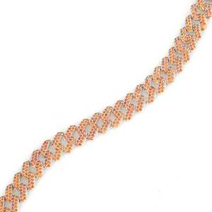 สร้อยข้อมือคริสตัลสีส้มพร้อมโซ่เงินสร้อยข้อมือสุดหรูสำหรับนักชิม - Product Image 2
