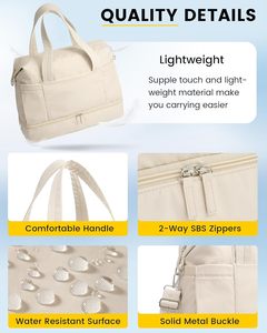 30L Zipper Closure Travel Gym Duffle <b>Bag</b> <b>for</b> <b>Women</b> Men with Separate Shoe Pocket and <b>Toiletry</b> <b>Bag</b> - Product Image 6