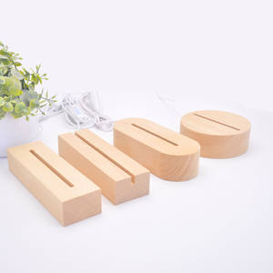 Cadeau <span class=keywords><strong>de</strong></span> maison lampe d'atmosphère ovale en bois massif acrylique petite douille base lumineuse chevet veilleuse artisanat - Product Image 2