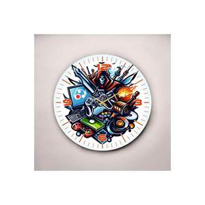 Silent Gamer Design 50cm Horloge murale en bois Impression couleur Motif cadeau - Product Image 5