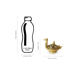 Quemador de incienso Dhoop Dani de latón puro curvado a mano Dhuna no eléctrico para Puja decoración del hogar calentadores de velas USO DE MESA - Product Image 6