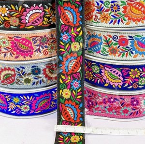 Bordado de encaje floral de lujo, venta al por mayor, adorno de encaje para ropa y proyectos de bricolaje, encaje de flores bordado personalizado tan decorativo - Product Image 5