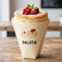 Support pour gaufres bulles, emballage en cône, papier couché imprimé personnalisé, papier alimentaire, emballage pour crêpes, jetable, biodégradable