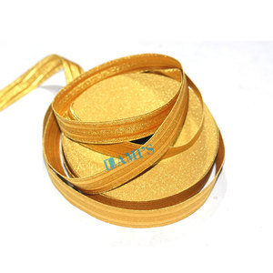 Encaje trenzado dorado personalizado OEM hecho a mano con seda e hilo metálico de Mylar para mangas de gorra y chaqueta - Product Image 1