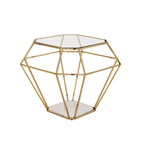 Offre spéciale Table d'appoint en verre de forme ronde Table d'appoint en verre Mobilier de salon Table basse en acier inoxydable - Product Image 4