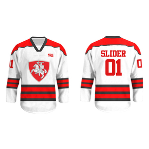 ชุดฮ็อกกี้น้ำแข็งสากลปักโลโก้ด้วยผ้าทวิลดีไซน์ใหม่ล่าสุดออกแบบได้ตามต้องการ - Product Image 6