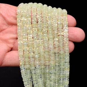 Pierre de Prehnite naturelle perles de pneu Heishi lisses brins 6-7mm perles de pierres précieuses en vrac polies pour la fabrication de bijoux au prix de gros - Product Image 5