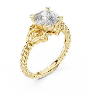 แหวนเพชรทรงคุชชั่น 2.4 กะรัต แบบวินเทจ ประดับด้วยเพชรเพาะเลี้ยง ตัวเรือนทองคำแท้ 18K สีเหลืองทอง สำหรับงานหมั้นและงานแต่งงาน - Product Image 1