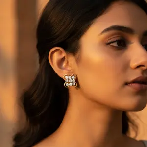 Pendientes de Diamantes para Mujer, Chapado en Oro, Diseño Cuadrado, Estilo Moderno, Oro Rosa y Blanco, con Certificado IGI, para Boda o Compromiso - Product Image 2