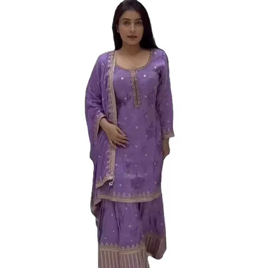 Pakaian India & Pakistan desain Gharara Punjabi gadis seksi setelan Salwar indah untuk koleksi pakaian pesta wanita