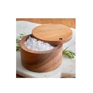 Caja de almacenamiento para Salero y pimentero de madera antigua para cocina casera, cuenco para especias y sal de hierbas de madera más vendido - Product Image 1