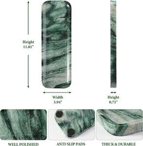 Bandeja de Lavabo de Mármol Moderno Koville, 12x4 Pulgadas, Ligera, de Piedra Natural Verde, para Tocador de Baño, Cocina, Encimera, Joyería - Product Image 3