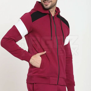 Sweatshirts à capuche pour hommes motif solide 100% coton vêtements d'extérieur d'hiver avec fermeture éclair prix de gros à la mode - Product Image 3