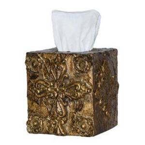 Forme Rectangle Haute Qualité Couleur Or Plaqué Aluminium Coulé Fleur Unique Designer Papier de Soie Titulaire et Boîte Au Prix de Gros - Product Image 6