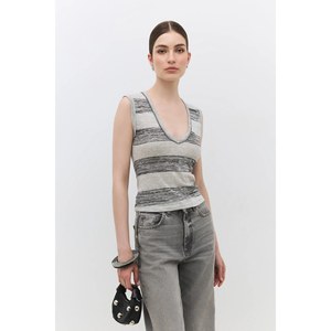 Camiseta sin mangas informal para mujer, 100 % algodón, cuello redondo, corte regular - Product Image 2