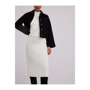 Jupe midi confortable en mélange de laine, coupe trapèze - Product Image 4