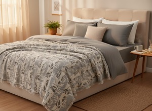 Cubrecama de Muselina Premium de 80 Capas, Manta de Verano 100% Algodón Natural, 300 Hilos, Ecológica, Antiestática y Lavable - Product Image 4