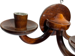 Portavelas de madera para montar en la pared, portavelas rústico de madera para velas, portavelas decorativo de madera hecho a mano - Product Image 3