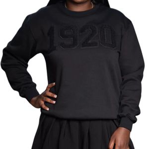 สเวตเชิ้ต1920สีดำล้วนมีตัวอักษรผ้าคอตตอนนิ่มและกำมะหยี่สำหรับสมาชิกชมรมเสื้อผ้ากรีกยูนิเซ็กซ์มีสไตล์ - Product Image 4