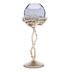 Candelabros de Metal con Portavelas de Vidrio Aqua para Decoración de Bodas, Últimos Candelabros de Pilar de Aluminio con Vidrio - Product Image 2