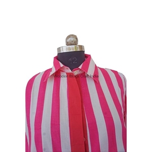 Vestido Maxi Vintage para Mujer, Verano, Cómodo, para Oficina, Universidad, Transpirable, a Rayas, 100% Algodón, Corte Recto, Elegante, para Trabajo - Product Image 4