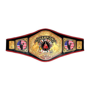 MMA นักมวยปล้ำสำหรับผู้ใหญ่ผู้ใหญ่และหญิงหัวเข็มขัดหนังสีดำยาว29.5นิ้วปรับได้กว้าง12.5นิ้ว - Product Image 1