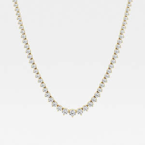 18K Gold Tennis Necklace with Round Cut Moissanite Diamond Elegant Diamond Necklaces - Product Image 3
