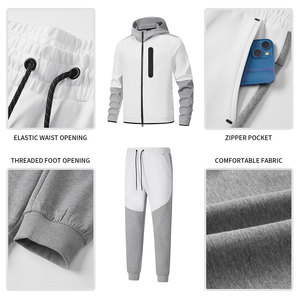 Chándal de entrenamiento para hombre, conjunto de Jogger de tela transpirable, diseño personalizado y logotipo, chándal informal de algodón 100% para hombre - Product Image 5