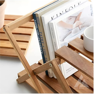 High Quality 3 Tiers Acacia <b>Wood</b> Rectangular <b>Shelf</b> Best Selling Storage Racks for Warehouse Use Direct From Vietnam Vendor - Product Image 6