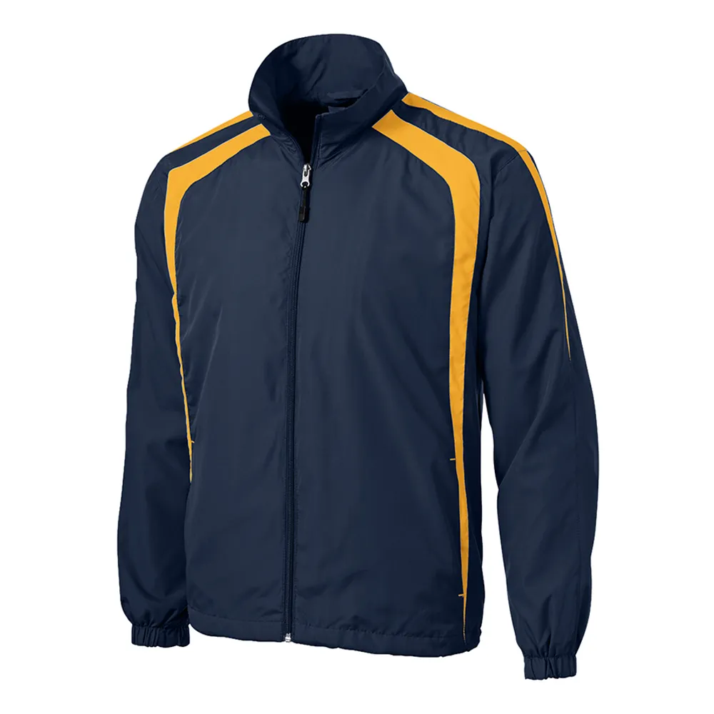 남자 스포츠 재킷 패션 사용자 정의 디자이너 컬러 블록 얇은 지퍼 폴리 에스터 윈드 브레이커 조절 통기성 물건