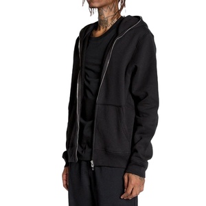 Sudadera con capucha y cremallera completa para hombre, 360 GSM, forro polar de algodón, peso pesado, ajuste holgado, estilo urbano de invierno, con máscara, cremallera, personalizada OEM - Product Image 3