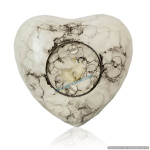 Estándar de la más alta calidad de color blanco en forma de corazón de metal humanos cenizas macetas de almacenamiento diseño admirable grandes funerales urnas de cremación - Product Image 1