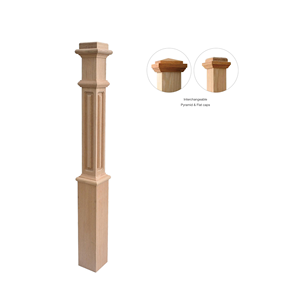 Precio de fábrica EFS al por mayor 4191RP caja de álamo Newels elegante Fácil instalación con madera natural directa de Vietnam para escaleras - Product Image 2