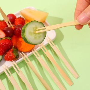 Fruta Postre Pastel Compostable Desechable Madera Chip Tenedor para Fiesta precio al por mayor - Product Image 5