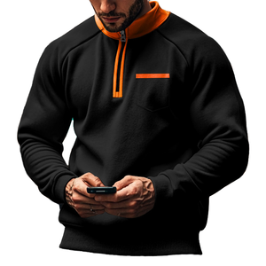 Sudadera de Cuello Alto de Invierno con Logotipo Personalizado al por Mayor, Sudadera Holgada de Forro Polar de Talla Grande para Hombre, Diseño Personalizado - Product Image 2