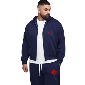 Heavy Fleece Zip Hoodie Jogger Set <b>for</b> Men Warm <b>Winter</b> <b>Tracksuit</b> with Drawstring Pants OEM Custom Color & Logo Options - Product Image 3