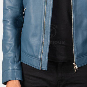 Factory Direct Sale New Arrival Men's <b>Leather</b> <b>Jacket</b> Stand Front Breathable Eco-Friendly Customized <b>Long</b> Sleeves Winter <b>Jacket</b> - Product Image 6