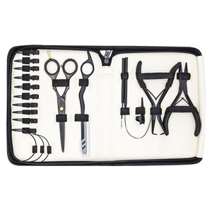 Stainless Steel Hair Extension Pliers Kit Micro Beads <b>Thread</b> <b>Tools</b> Hair Parting Section Clips Needles Pulling Hook Loop Scissor - Product Image 1